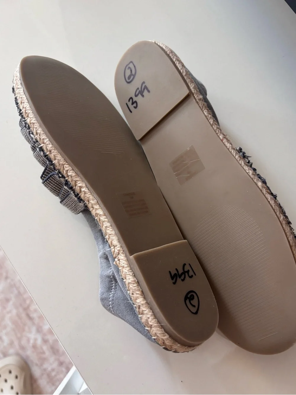 Cecelia New York Candice espadrille flat Gray Woven  Shoes size 7